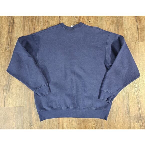 Vintage Nature Print Crewneck Sweatshirt Natchez Trace Deer Navy Mens XL 90s - Picture 7 of 8